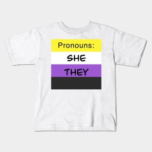 Nonbinary Flag She They Kids T-Shirt